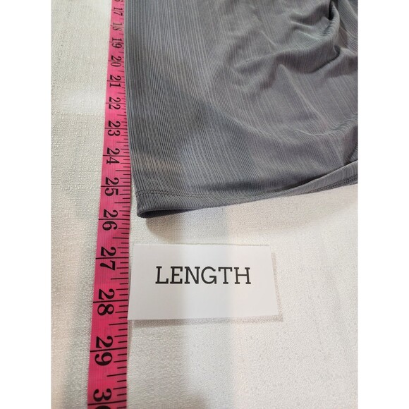 C EST. 1946 WOMENS LARGE GRAY BELL SLEEVE BLOUSE GAUZE FLOWY BOXY WORK OFFICE - Picture 12 of 12